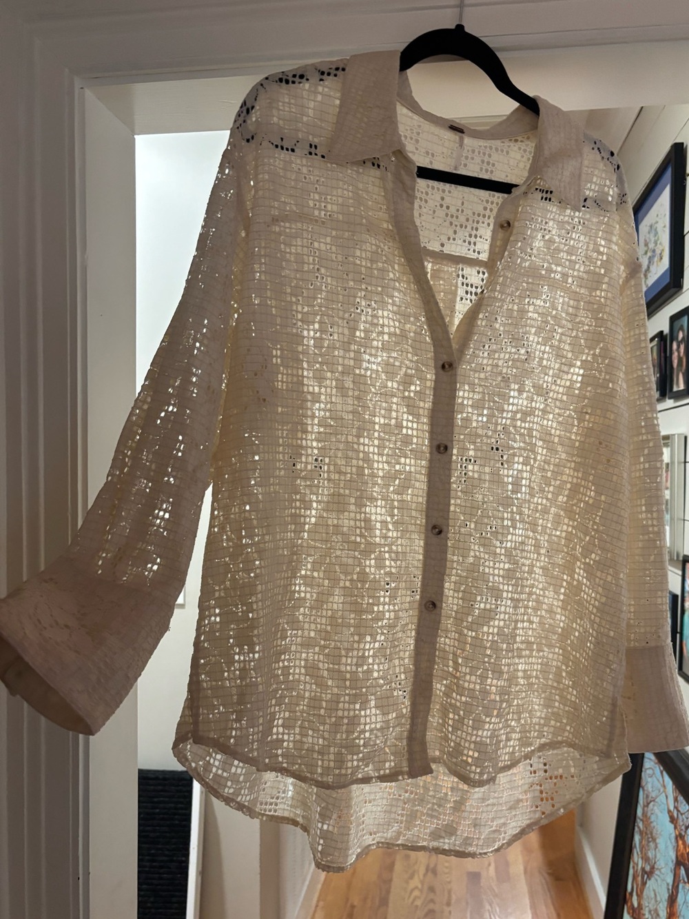 Free People "In Your Dreams" Lace Buttondown